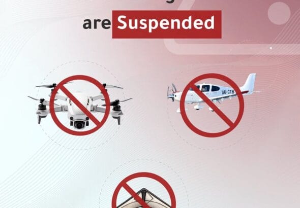 UAE recreational flight permits suspended