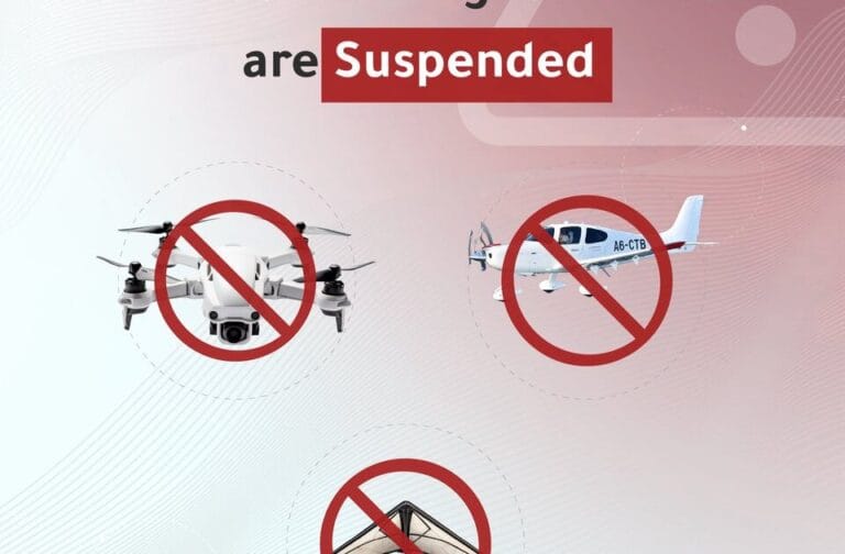 UAE recreational flight permits suspended