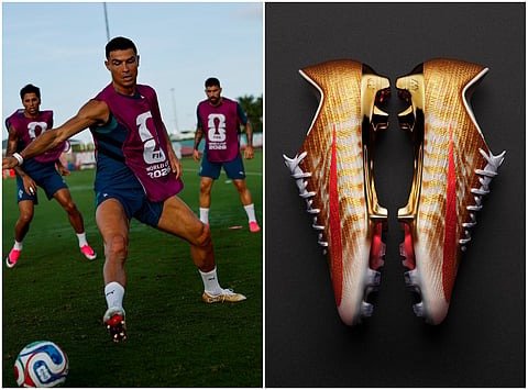 Ronaldo Gold Scorpion boots
