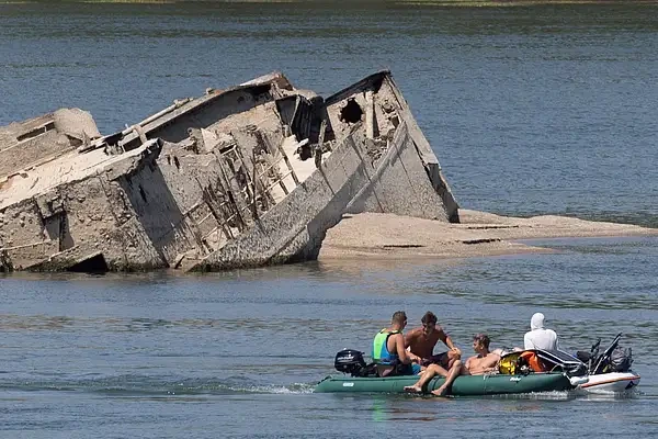 Nazi Warships Exposed in Danube River 5 Danube River heatwave